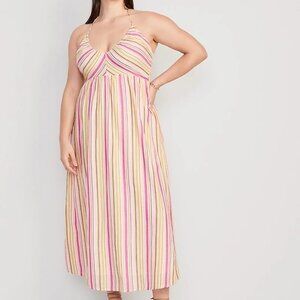 Old Navy Striped Halter Maxi Dress - Size XL